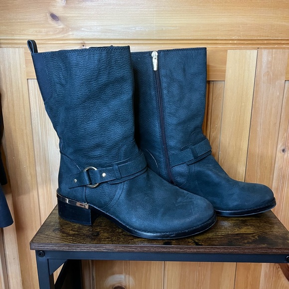Vince Camuto Black Leather Boots - Picture 1 of 5